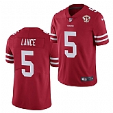 Nike 49ers 5 Trey Lance Red 75th Anniversary Vapor Untouchable Limited Jersey Dzhi,baseball caps,new era cap wholesale,wholesale hats